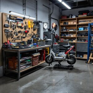 atelier de réparation d'une trotinette électrique