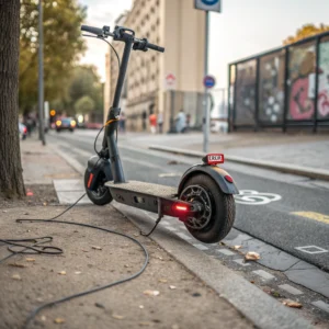 panne de trotinette électrique au bord de la route